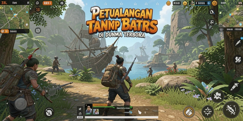 Screenshot 33L menampilkan pemandangan indah dunia terbuka.