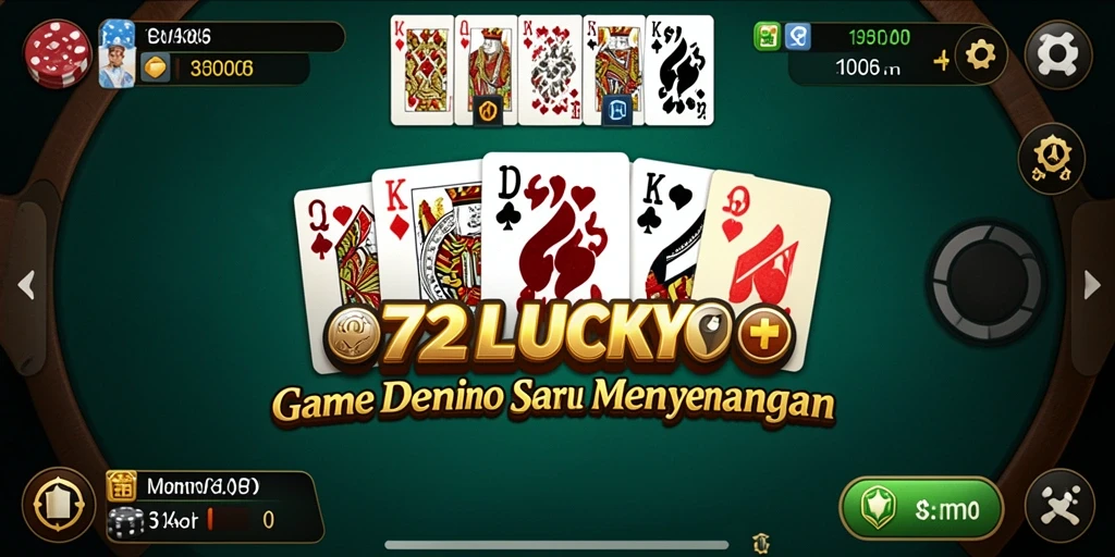 Screenshot gameplay 72LUCKY menampilkan aksi seru bermain Domino.