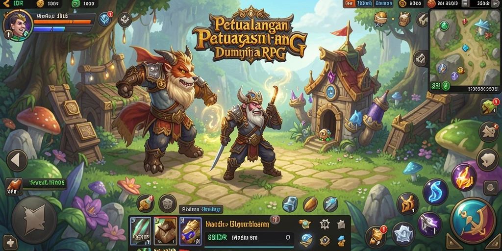 Screenshot utama 88IDR menampilkan aksi pertempuran yang intens dalam dunia RPG.