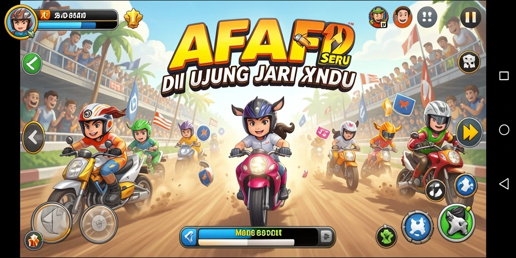 Screenshot menampilkan gameplay seru dari balapan cepat AFAF.