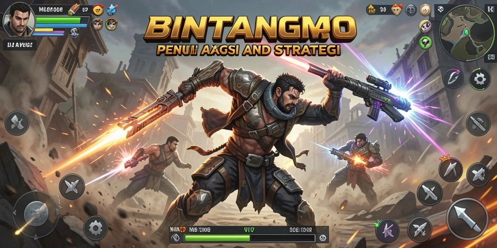 Tampilan screenshot BINTANGMPO menunjukkan aksi pertarungan yang intens.