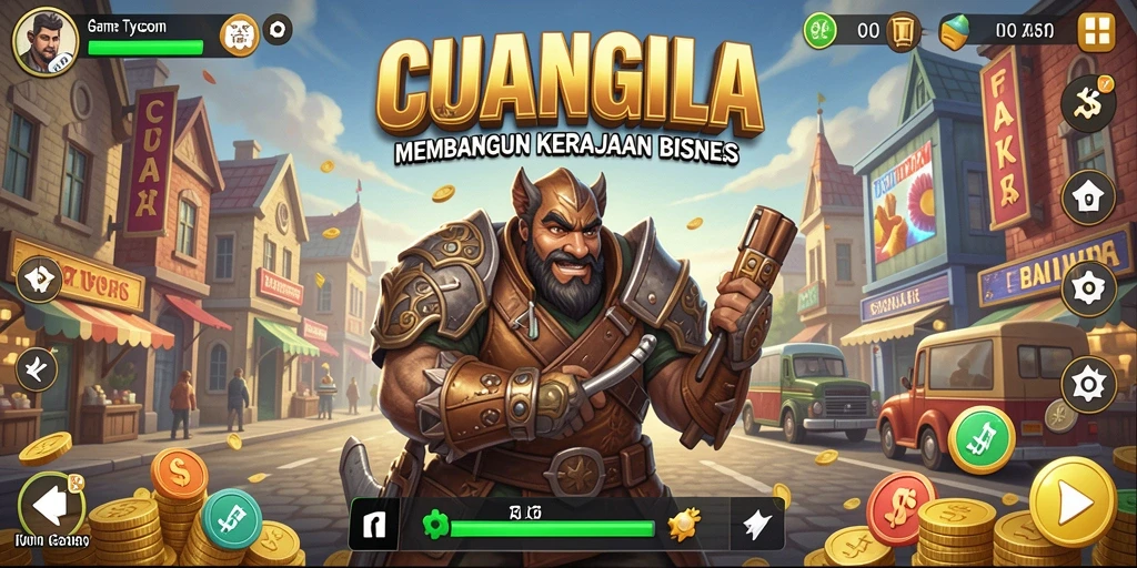 Tangkapan layar gameplay CUANGILA menampilkan manajemen bisnis yang menarik.