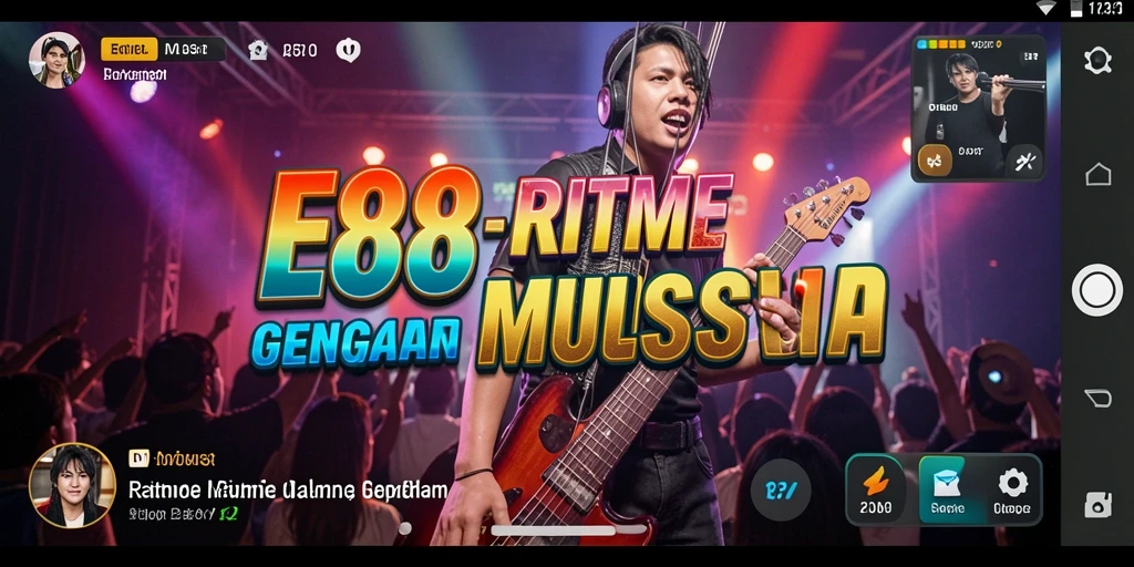 Tampilan gameplay E88 yang menarik dengan visual musik yang dinamis.