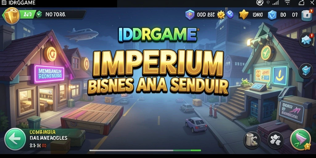 Tampilan gameplay seru dalam IDRGAME saat membangun bisnis.