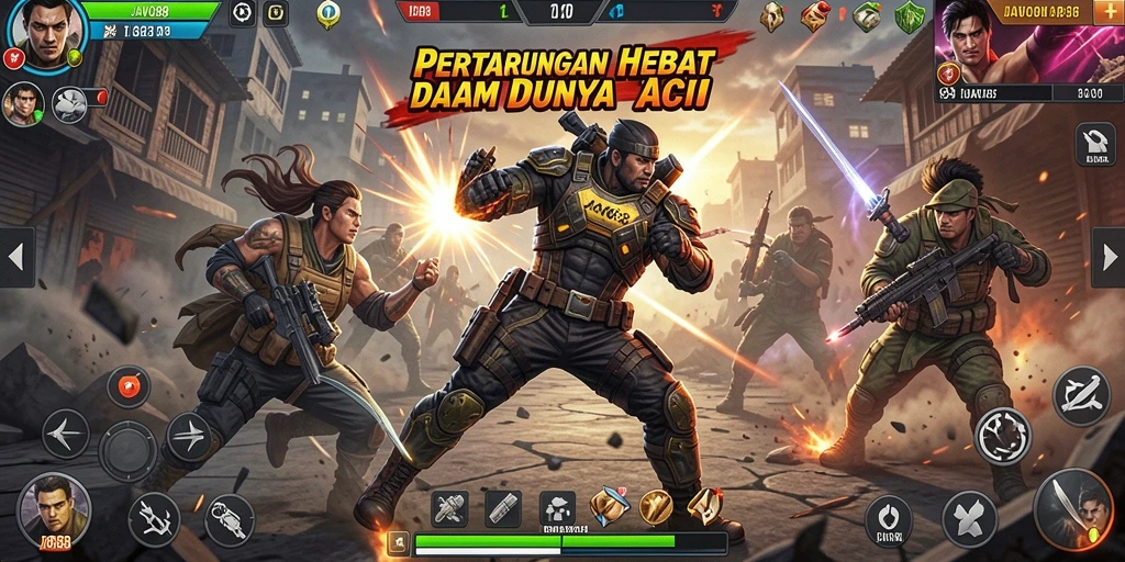 Screenshot JAVO88 menampilkan aksi pertarungan yang intens dan grafis yang memukau.