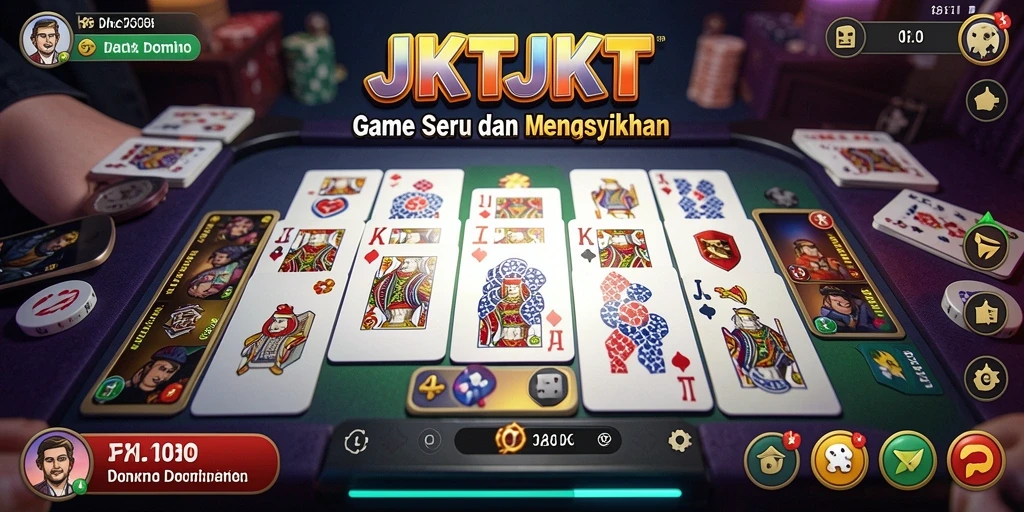 Screenshot gameplay JKTJKT yang menunjukkan saat seru bermain Domino.