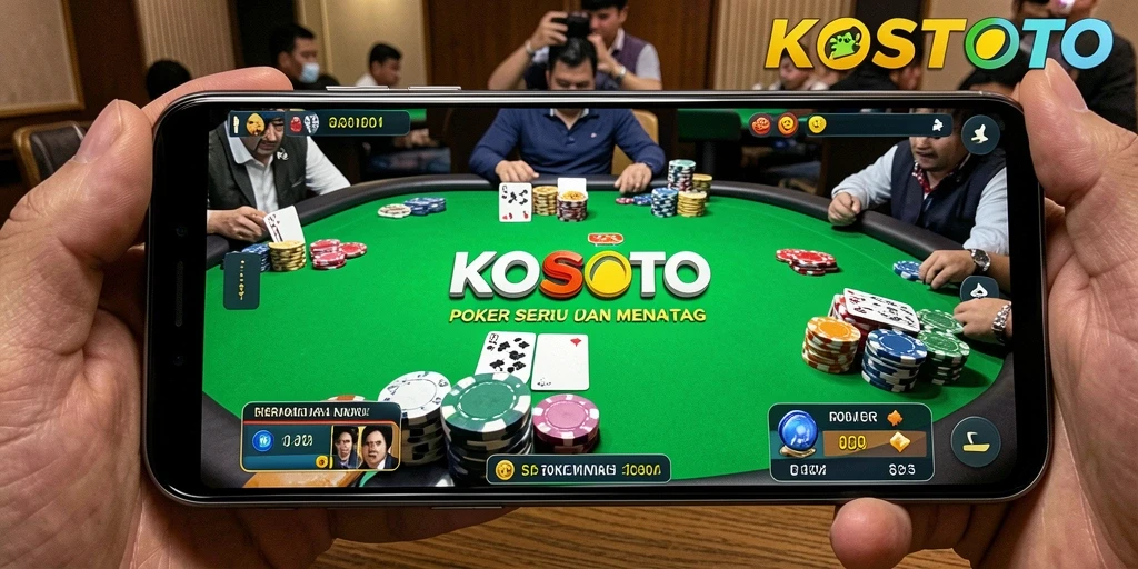 Screenshot utama KOSTOTO yang menampilkan gameplay poker yang mendebarkan.