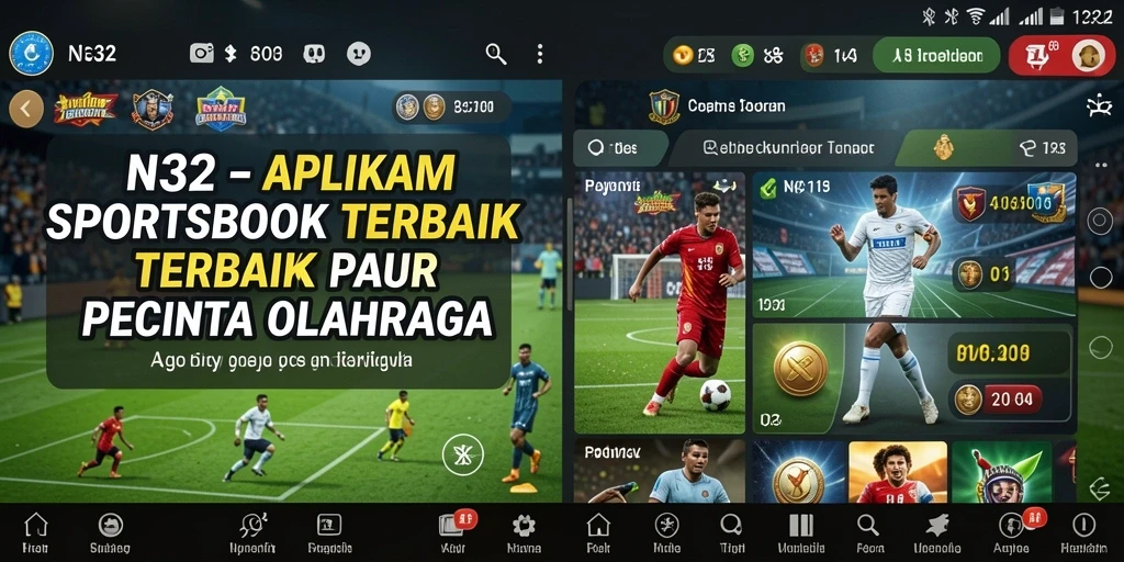 Screenshot utama N32 menampilkan tampilan taruhan olahraga yang interaktif.