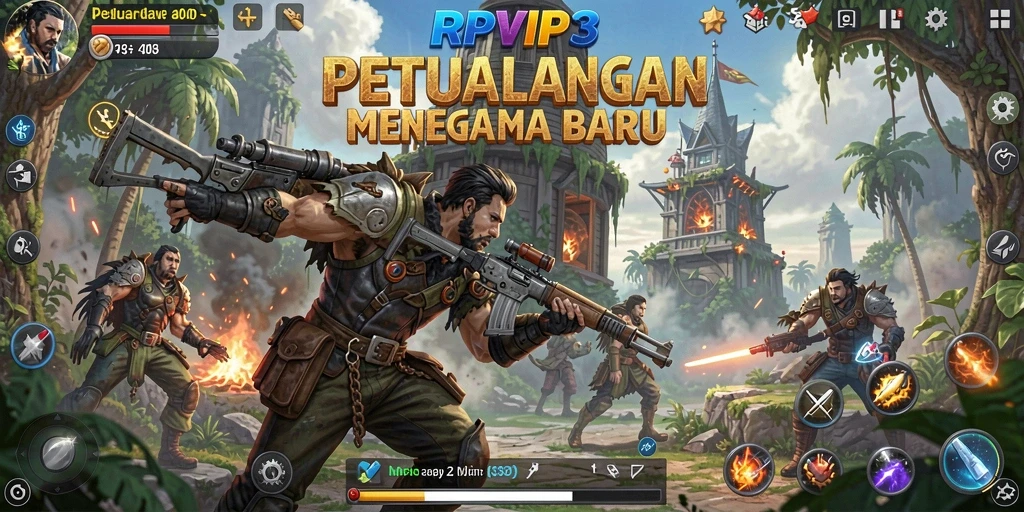 Screenshot gameplay RPVIP3 dengan petualangan seru dan karakter unik.