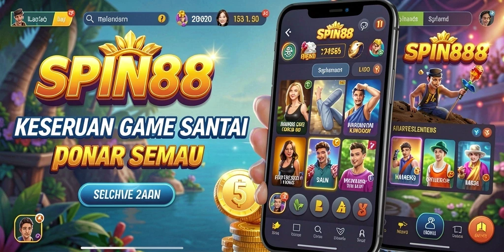 Tangkapan layar gameplay SPIN88 yang penuh warna dan interaktif.