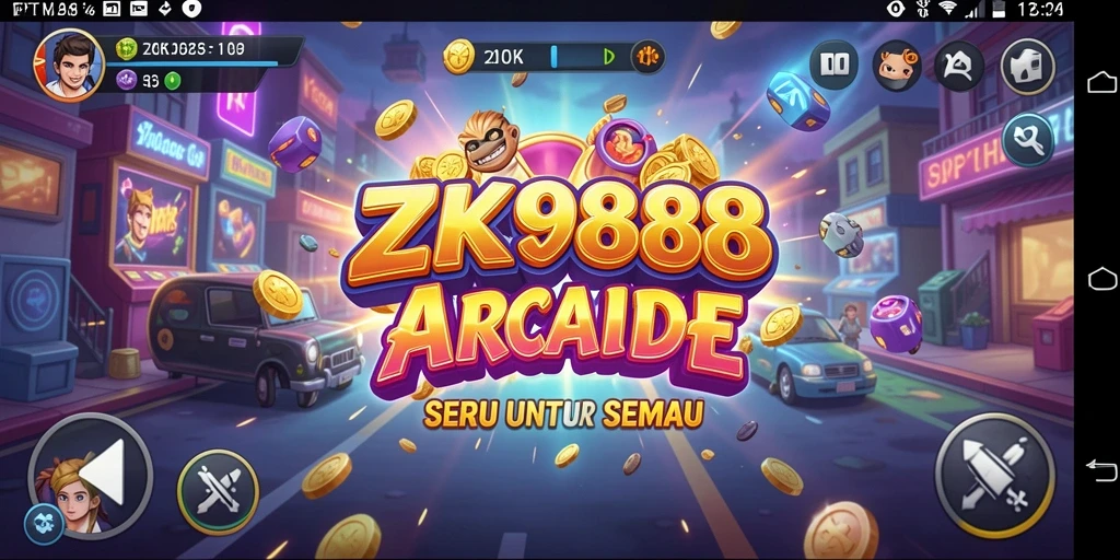 Screenshot ZK988 menampilkan aksi seru dalam permainan Arcade.